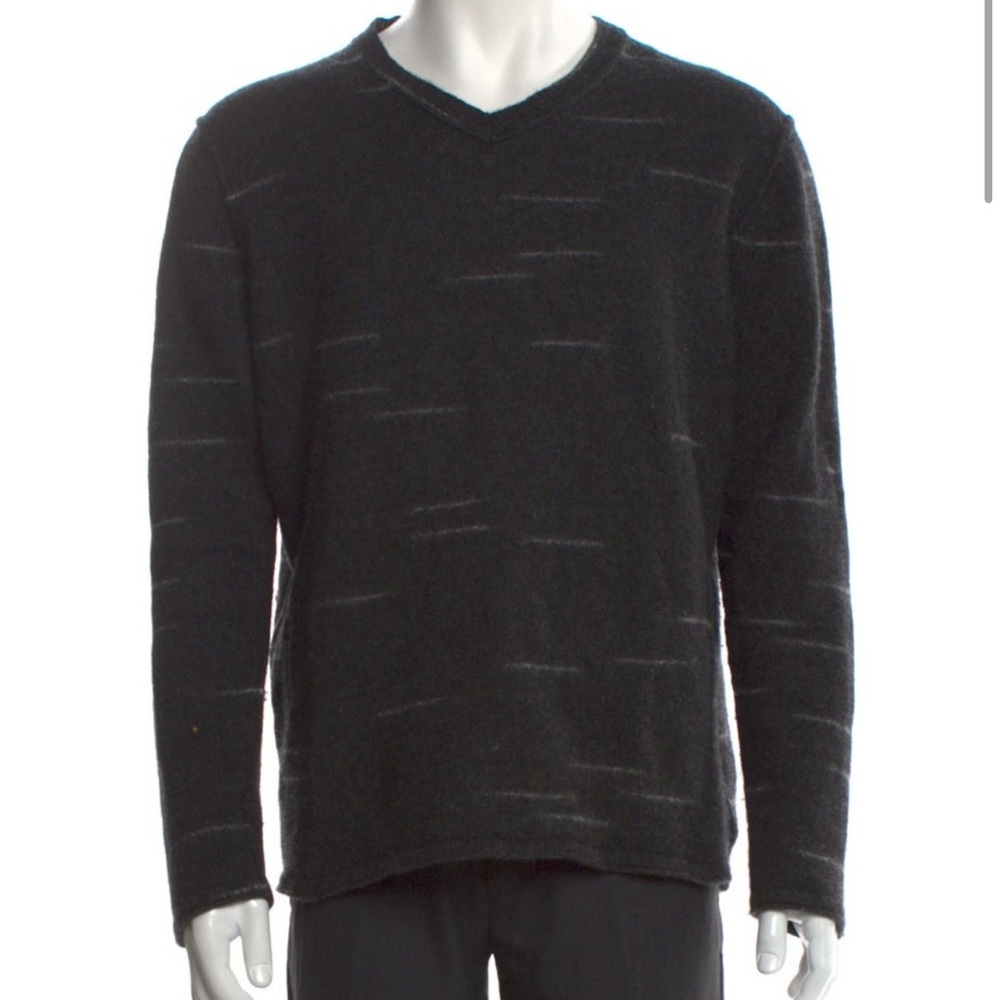 Naked Cashmere Men's grey V-Neck Pullover Sweater XL